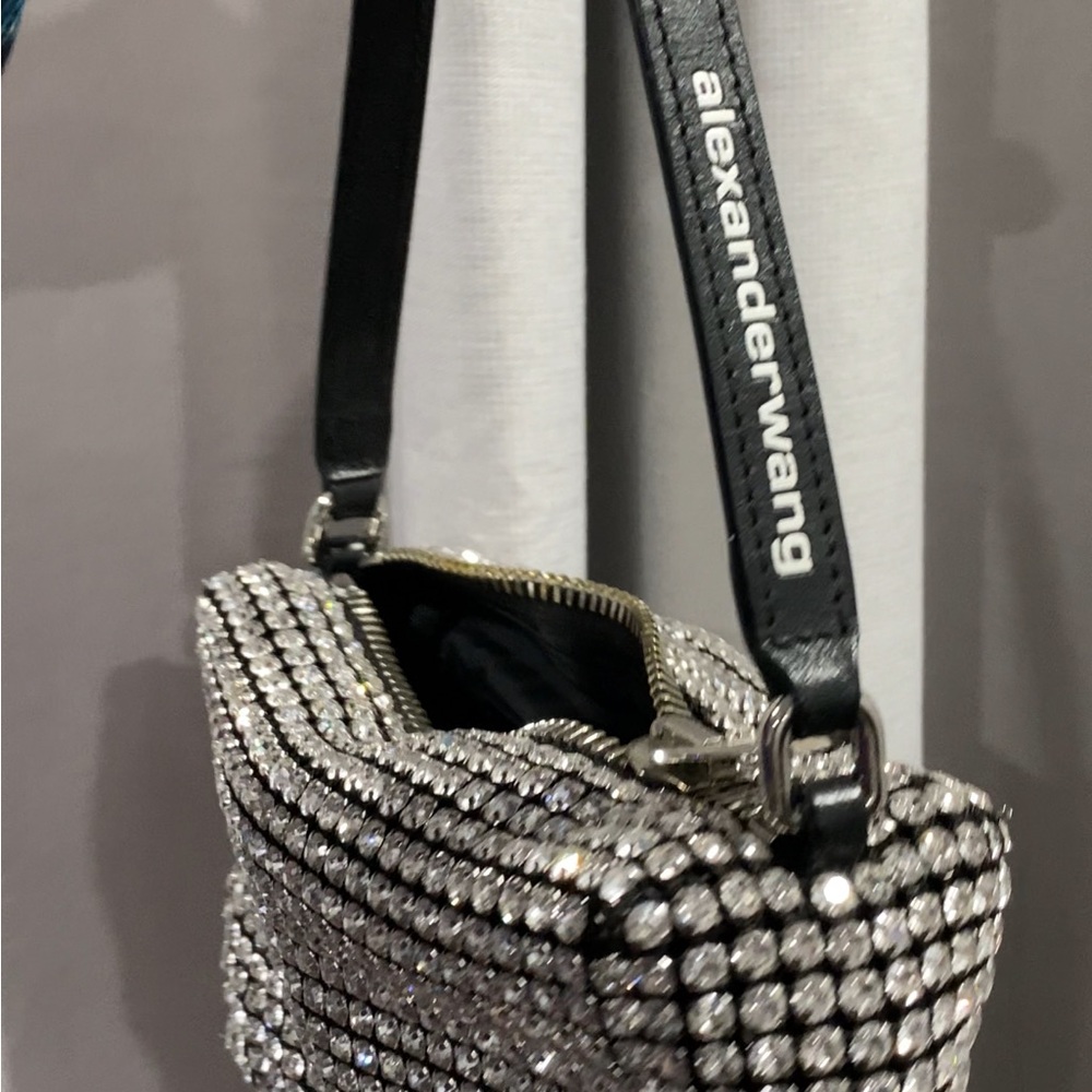 Alexander Wang Silver Crystal-Embellished Heiress Bag